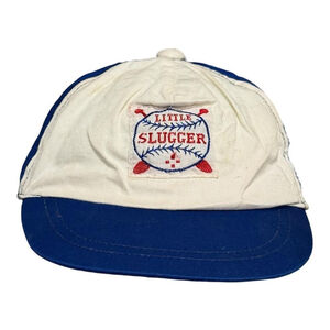 Little Slugger Hat Cap Fitted Boys Small Blue White Baseball Embroidered